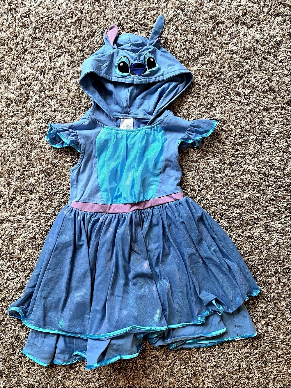 Disney Lilo & Stitch Hooded Costume Dress Blue Purple